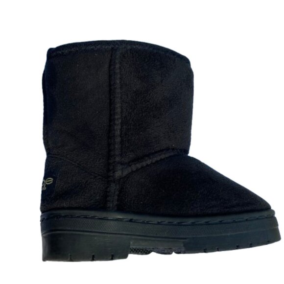bebe Girls Black Suede Fabric Booties, Lined with Faux Fur, Rubber Soles, sz 7 - Picture 9 of 11